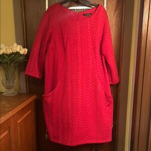 Red Cable Knit Dress